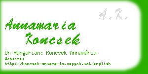 annamaria koncsek business card